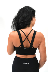 Ann Lycra Crisscross Training Bra in Black