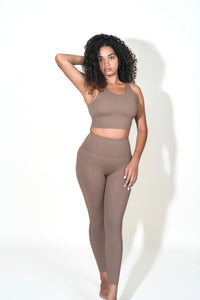 Irish High-Waist Lycra Leggings in Brown