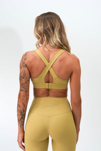 Mary Cross Back Bra in Pastel Lemon