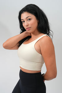 Zypress Lycra Open Back Training Bra in Ivory