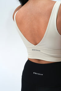 Zypress Lycra Open Back Training Bra in Ivory