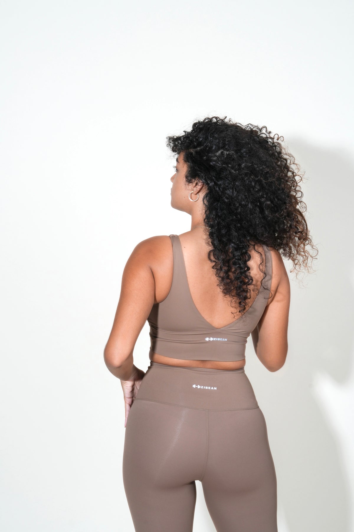 Zypress Lycra Open Back Training Bra in Khaki